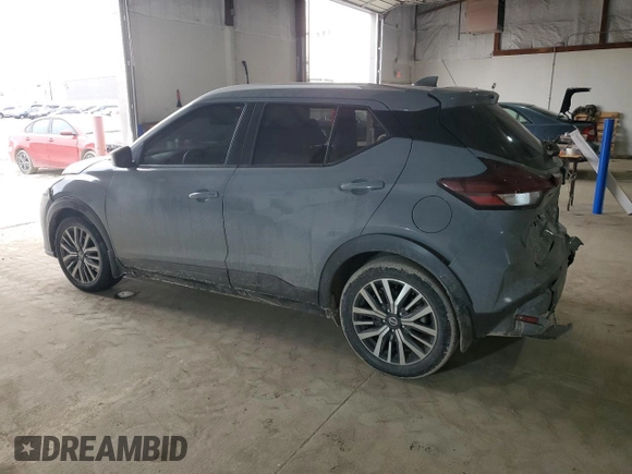 2021 Nissan Kicks SV with VIN 3N1CP5CV8ML497758, listed as a Copart auction lot 46814795 with 52,813 mi miles and Salvage Title. Bid and sale history available at carsss.com. Image 2.