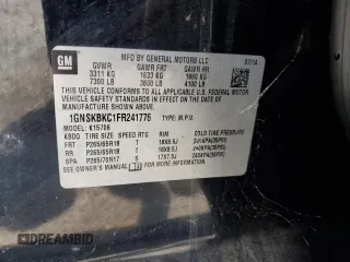 2015 Chevrolet Tahoe LT z VIN 1GNSKBKC1FR241776, wystawiony jako Copart lot #60779815 z przebiegiem 215 943 mil mil oraz Czysty tytuł • Clean title. Historia ofert i sprzedaży dostępna na DreamBid. Obrazek 13.