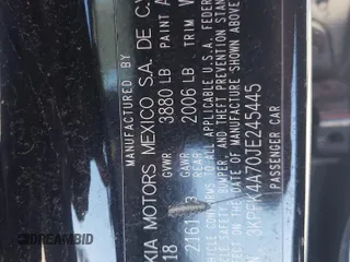 2018 Kia Forte LX with VIN 3KPFK4A70JE245445, listed as a Copart auction lot 50075835 with 76,494 mi miles and Salvage Title. Bid and sale history available at carsss.com. Image 13.