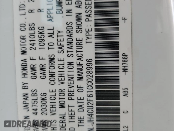 2012 Acura TSX Tech Pkg with VIN JH4CU2F61CC028996, listed as a Copart auction lot 53205975 with 161,700 mi miles and Clean Title. Bid and sale history available at carsss.com. Image 12.
