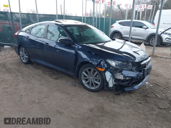 2020 Honda Civic EX-L with VIN 19XFC1F72LE214611, listed as a IAAI auction lot 41629949 with 54,328 mi miles and . Bid and sale history available at DreamBid. Image 1.