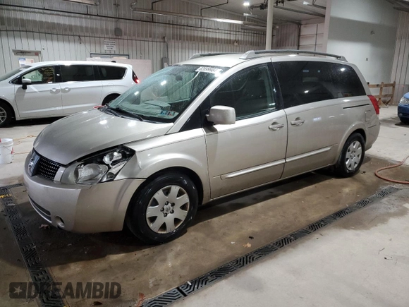 2005 Nissan Quest SL with VIN 5N1BV28U85N138422, listed as a Copart auction lot 82899984 with 0 mi miles and Salvage Title. Bid and sale history available at carsss.com. Image 1.