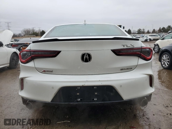 2024 Acura TLX w/A-Spec Package with VIN 19UUB6F54RA000075, listed as a Copart auction lot 43120325 with 9,995 mi miles and Salvage Title. Bid and sale history available at carsss.com. Image 6.