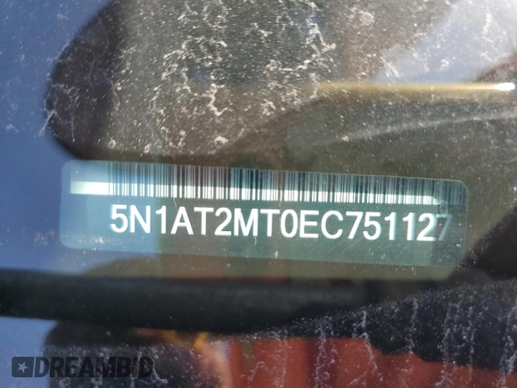 2014 Nissan Rogue SV with VIN 5N1AT2MT0EC751127, listed as a Copart auction lot 53693835 with 143,662 mi miles and Salvage Title. Bid and sale history available at carsss.com. Image 13.