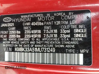 2021 Hyundai Kona Limited with VIN KM8K33A51MU731249, listed as a Copart auction lot 46894595 with 94,427 mi miles and Non Repairable. Bid and sale history available at carsss.com. Image 14.