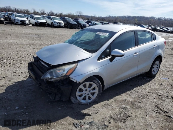 2013 Kia Rio LX with VIN KNADM4A30D6152074, listed as a Copart auction lot 50878555 with 152,559 mi miles and Salvage Title. Bid and sale history available at carsss.com. Image 1.