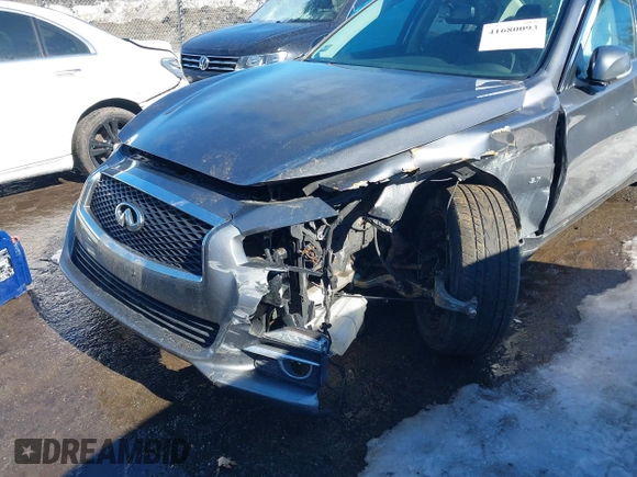 2015 Infiniti Q50 with VIN JN1BV7AR4FM407078, listed as a IAAI auction lot 41680093 with 122,666 mi miles. Bid and sale history available at carsss.com. Image 6.