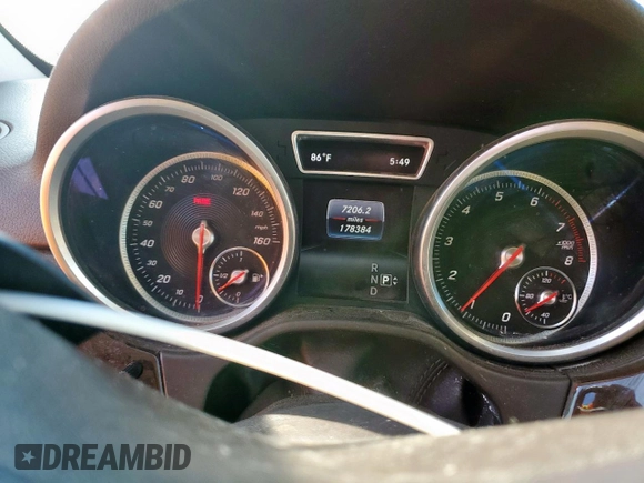 2016 Mercedes-Benz GLE 350 with VIN 4JGDA5JBXGA662373, listed as a Copart auction lot 59369875 with 178,384 mi miles and Salvage title. Bid and sale history available at DreamBid. Image 9.