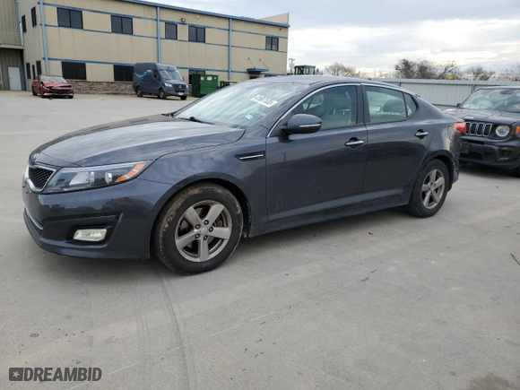 2015 Kia Optima LX with VIN 5XXGM4A75FG472112, listed as a Copart auction lot 41607535 with 152,139 mi miles and Salvage Title. Bid and sale history available at carsss.com. Image 1.