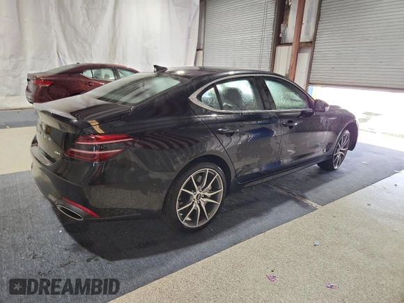 2025 Genesis G70 2.5T with VIN KMTG34SC0SU151938, listed as a Copart auction lot 64726775 with 15,493 mi miles and Clean title. Bid and sale history available at DreamBid. Image 3.