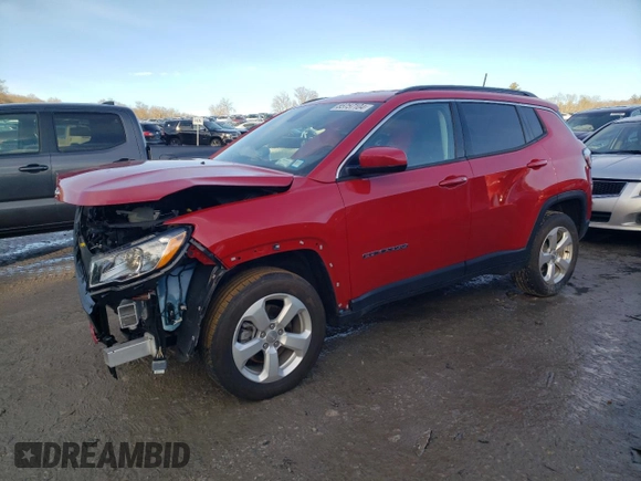 2019 Jeep Compass Latitude with VIN 3C4NJDBB9KT827915, listed as a Copart auction lot 85757104 with 14,713 mi miles and Salvage Title. Bid and sale history available at DreamBid. Image 1.