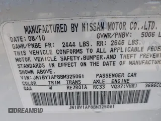 2011 Infiniti M with VIN JN1BY1AP8BM325061, listed as a IAAI auction lot 41765214 with 289,990 mi miles and . Bid and sale history available at DreamBid. Image 9.