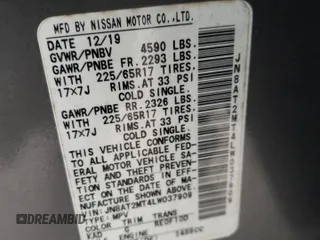 2020 Nissan Rogue SV with VIN JN8AT2MT4LW037909, listed as a Copart auction lot 42074155 with 40,894 mi miles and Non Repairable. Bid and sale history available at carsss.com. Image 15.