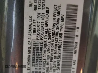 2015 Honda Odyssey LX with VIN 5FNRL5H25FB031580, listed as a Copart auction lot 48119255 with 143,552 mi miles and Salvage Title. Bid and sale history available at DreamBid. Image 14.