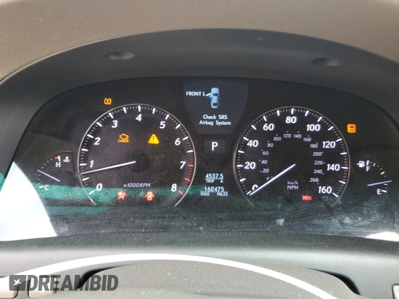 2011 Lexus LS 460 with VIN JTHBL5EF1B5103121, listed as a Copart auction lot 54085145 with 160,475 mi miles and Clean title. Bid and sale history available at DreamBid. Image 9.