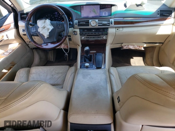 2013 Lexus LS 460 with VIN JTHCL5EF1D5018173, listed as a Copart auction lot 56674145 with 187,638 mi miles and Salvage title. Bid and sale history available at DreamBid. Image 8.