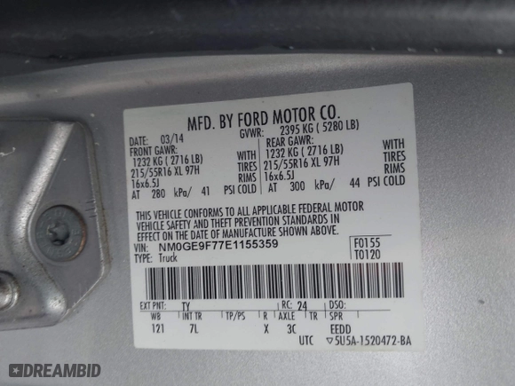2014 Ford Transit Connect Wagon XLT with VIN NM0GE9F77E1155359, listed as a IAAI auction lot 41793813 with 175,183 mi miles. Bid and sale history available at carsss.com. Image 9.