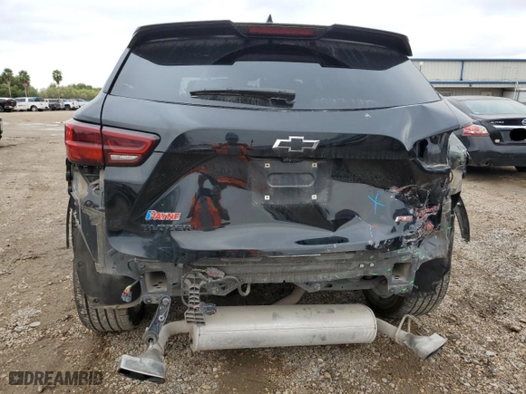 2024 Chevrolet Blazer RS with VIN 3GNKBERSXRS145967, listed as a Copart auction lot 82835454 with 21,750 mi miles and Salvage Title. Bid and sale history available at carsss.com. Image 6.