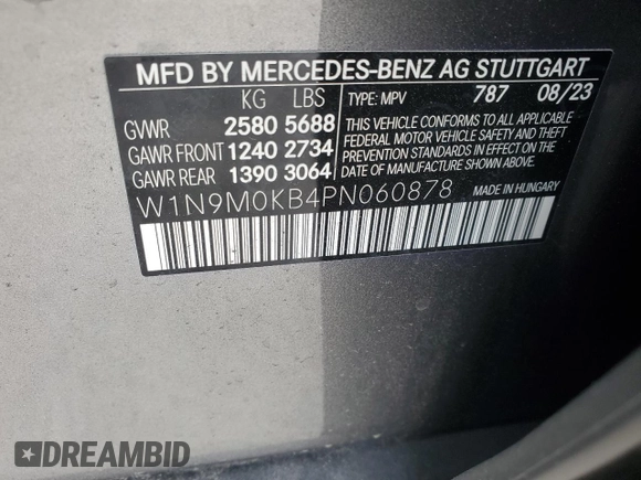 2023 Mercedes-Benz EQB 300 z VIN W1N9M0KB4PN060878, wystawiony jako Copart lot #89398875 z przebiegiem 8517 mil mil oraz Szkody całkowita. Historia ofert i sprzedaży dostępna na DreamBid. Obrazek 14.
