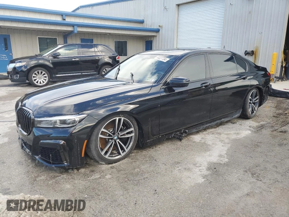 2022 BMW 7 Series 750i xDrive with VIN WBA7U2C01NCK83702, listed as a Copart auction lot 74327704 with Not provided miles and Salvage title. Bid and sale history available at DreamBid. Image 1.