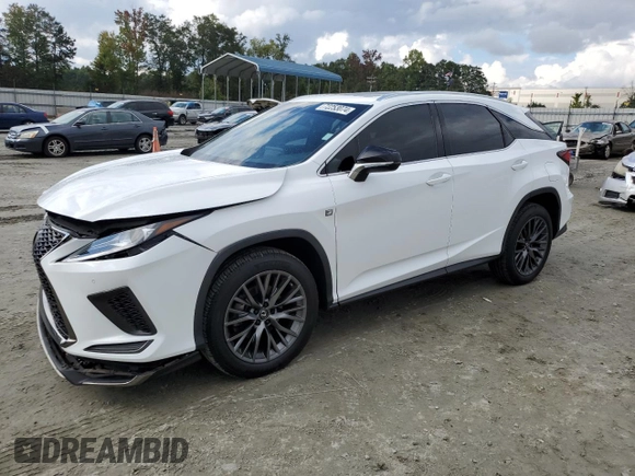 2021 Lexus RX 350 F Sport with VIN 2T2SZMDA3MC261607, listed as a Copart auction lot 72253074 with 24,934 mi miles and Salvage title. Bid and sale history available at DreamBid. Image 1.