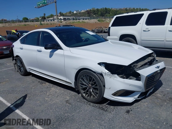 2019 Genesis G80 Sport with VIN KMTFN4JB5KU326120, listed as a IAAI auction lot 42317184 with 35,794 mi miles and . Bid and sale history available at DreamBid. Image 1.