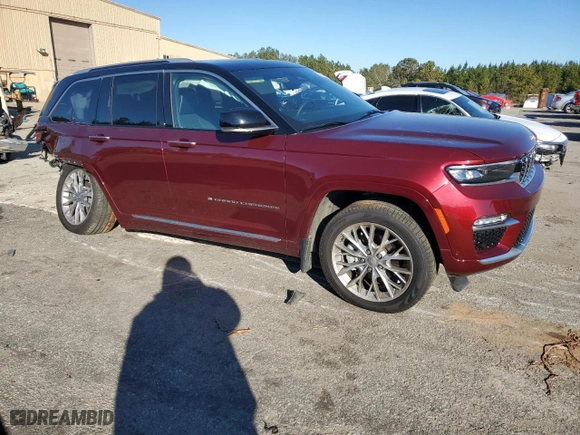2023 Jeep Grand Cherokee Summit with VIN 1C4RJHEG3P8827513, listed as a Copart auction lot 87639625 with 18,422 mi miles and Salvage Title. Bid and sale history available at carsss.com. Image 4.