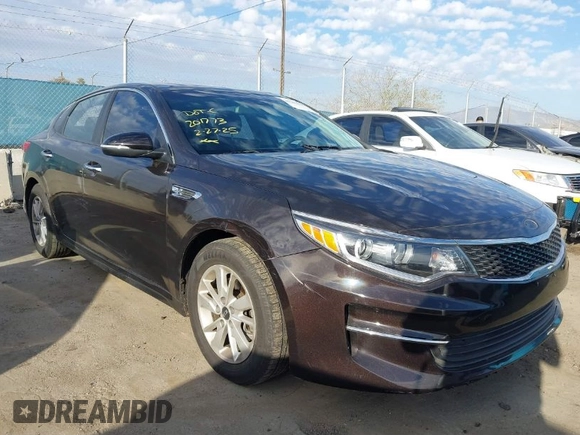 2018 Kia Optima LX with VIN KNAGT4L35J5238723, listed as a IAAI auction lot 41702109 with 66,620 mi miles. Bid and sale history available at carsss.com. Image 1.