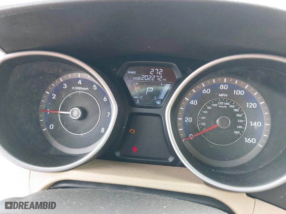 2012 Hyundai Elantra GLS with VIN KMHDH4AEXCU470914, listed as a IAAI auction lot 42016849 with 202,272 mi miles. Bid and sale history available at carsss.com. Image 7.