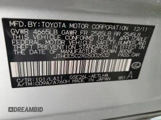 2012 Lexus IS 350 with VIN JTHCE5C2XC5002532, listed as a Copart auction lot 44149565 with 173,333 mi miles and Salvage title. Bid and sale history available at DreamBid. Image 12.