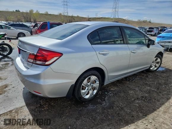 2015 Honda Civic LX with VIN 2HGFB2F57FH526604, listed as a Copart auction lot 53950585 with Not Provided miles and Clean Title. Bid and sale history available at DreamBid. Image 3.