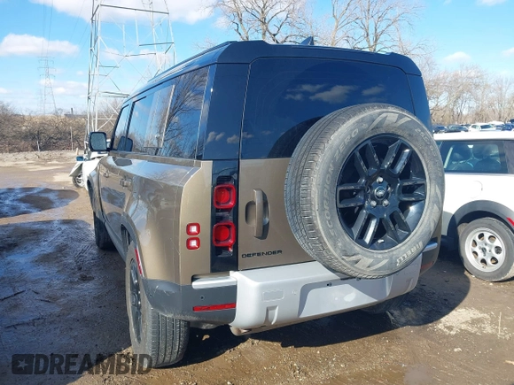 2021 Land Rover Defender S with VIN SALEJERX5M2041372, listed as a IAAI auction lot 41732008 with 62,233 mi miles and . Bid and sale history available at DreamBid. Image 3.