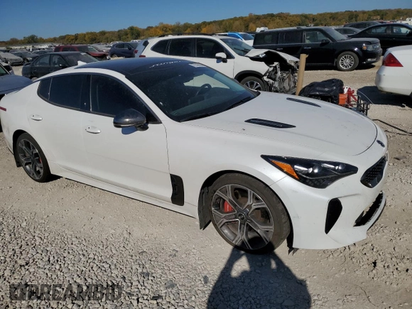 2021 Kia Stinger GT with VIN KNAE35LC2M6096326, listed as a Copart auction lot 77142494 with 37,739 mi miles and Salvage Title. Bid and sale history available at DreamBid. Image 4.