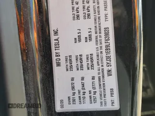 2020 Tesla Model 3 Long Range with VIN 5YJ3E1EB9LF639028, listed as a Copart auction lot 51652085 with 78,303 mi miles and Salvage Title. Bid and sale history available at carsss.com. Image 14.