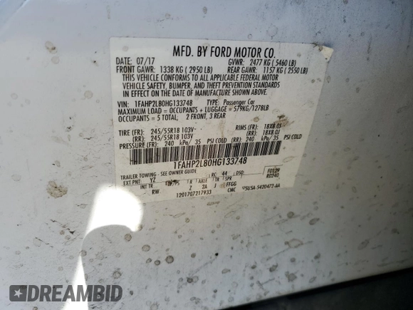 2017 Ford Police Interceptor z VIN 1FAHP2L80HG133748, wystawiony jako Copart lot #74266404 z przebiegiem 74 097 mil mil oraz Szkoda całkowita • Salvage title. Historia ofert i sprzedaży dostępna na DreamBid. Obrazek 12.