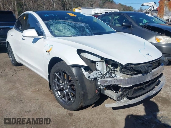 2020 Tesla Model 3 Long Range with VIN 5YJ3E1EBXLF636963, listed as a IAAI auction lot 41826249 with 68,085 mi miles. Bid and sale history available at carsss.com. Image 1.