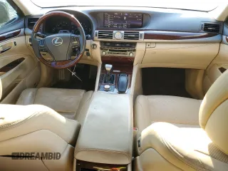 2015 Lexus LS 460 L with VIN JTHGL1EF9F5053850, listed as a Copart auction lot 69187144 with 111,791 mi miles and Salvage title. Bid and sale history available at DreamBid. Image 8.