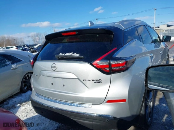 2023 Nissan Murano Platinum with VIN 5N1AZ2DS2PC131064, listed as a IAAI auction lot 41546244 with 3,692 mi miles. Bid and sale history available at carsss.com. Image 4.