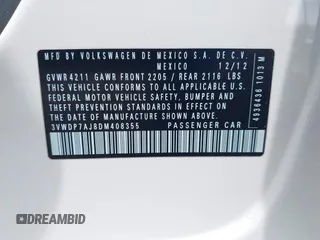 2013 Volkswagen Jetta SE with VIN 3VWDP7AJ8DM408355, listed as a IAAI auction lot 42229050 with 186,851 mi miles and . Bid and sale history available at DreamBid. Image 9.