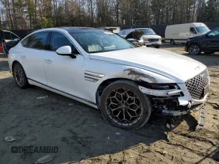 2021 Genesis G80 2.5T with VIN KMTGB4SC1MU078178, listed as a Copart auction lot 43626885 with Not Provided miles and Salvage Title. Bid and sale history available at DreamBid. Image 4.