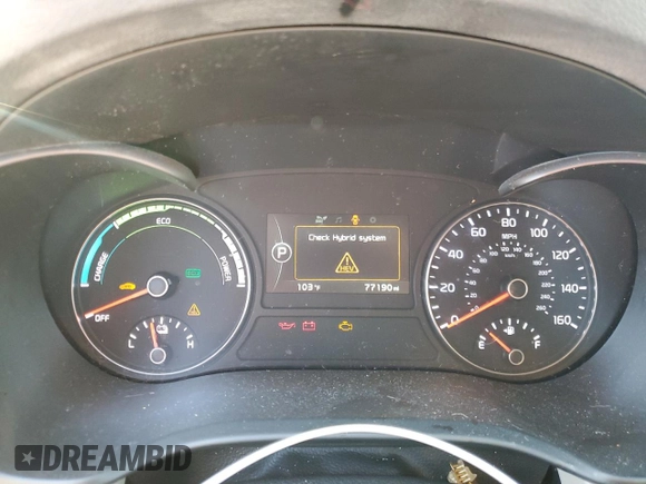 2017 Kia Optima Hybrid with VIN KNAGT4LC8H5006255, listed as a Copart auction lot 72065754 with 77,160 mi miles and Salvage Title. Bid and sale history available at carsss.com. Image 9.
