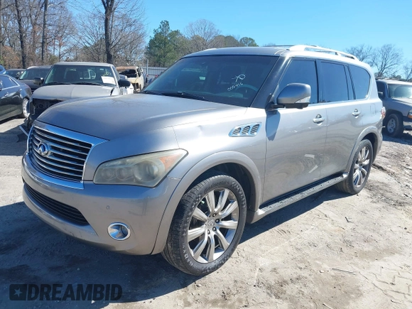 2011 Infiniti QX56 7-passenger with VIN JN8AZ2NE3B9005416, listed as a IAAI auction lot 41624141 with 285,228 mi miles. Bid and sale history available at carsss.com. Image 2.