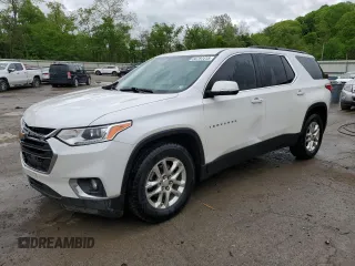 2021 Chevrolet Traverse LT Cloth z VIN 1GNEVGKW0MJ195414, wystawiony jako Copart lot #56797415 z przebiegiem 85 590 mil mil oraz Szkoda całkowita • Salvage title. Historia ofert i sprzedaży dostępna na DreamBid. Obrazek 1.