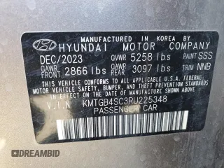 2024 Genesis G80 2.5T z VIN KMTGB4SC3RU225348, wystawiony jako Copart lot #86922404 z przebiegiem 15 752 mil mil oraz Szkoda całkowita • Salvage title. Historia ofert i sprzedaży dostępna na DreamBid. Obrazek 14.