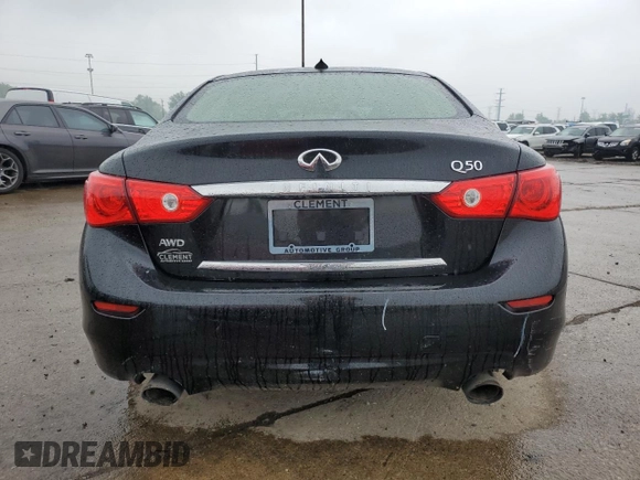 2017 Infiniti Q50 Signature Edition with VIN JN1EV7AR3HM840407, listed as a Copart auction lot 59812325 with 153,709 mi miles and Salvage title. Bid and sale history available at DreamBid. Image 6.