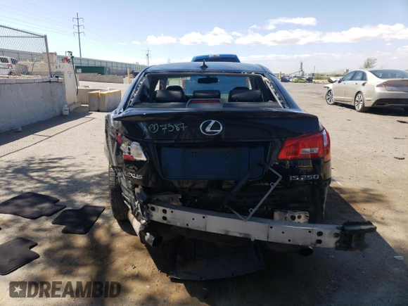 2008 Lexus IS 250 with VIN JTHBK262982067587, listed as a Copart auction lot 55614715 with 125,368 mi miles and Salvage title. Bid and sale history available at DreamBid. Image 6.
