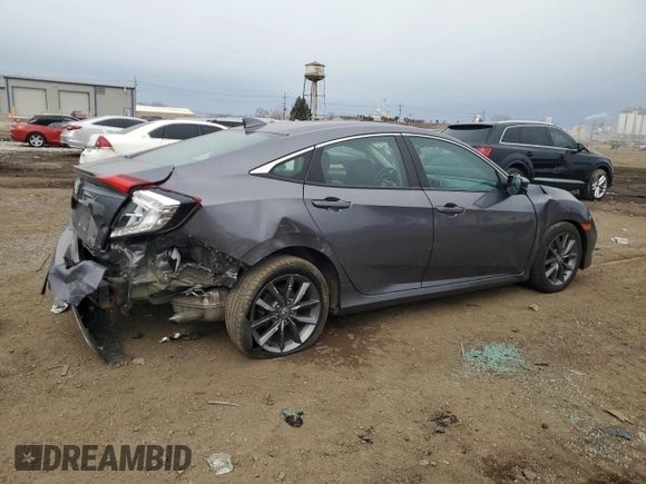 2020 Honda Civic Sedan EX with VIN 19XFC1F31LE025431, listed as a Copart auction lot 50507525 with 61,981 mi miles and Salvage Title. Bid and sale history available at carsss.com. Image 3.