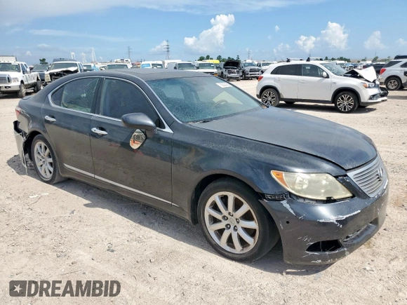 2007 Lexus LS 460 with VIN JTHBL46F675003368, listed as a Copart auction lot 62220355 with 176,745 mi miles and Salvage title. Bid and sale history available at DreamBid. Image 4.