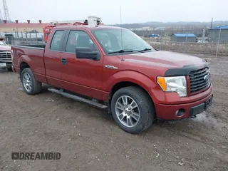 2014 Ford F-150 XL with VIN 1FTFX1EF0EKE42992, listed as a IAAI auction lot 41568048 with 156,499 mi miles. Bid and sale history available at carsss.com. Image 1.