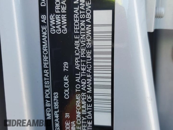2023 Polestar 2 z VIN YSMEG3KA4PL135763, wystawiony jako Copart lot #57018415 z przebiegiem Nie podano mil oraz Nie do naprawy. Historia ofert i sprzedaży dostępna na DreamBid. Obrazek 13.